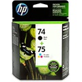 HP 74 and HP 75 2 Ink Cartridges Black, Tri-color Works with HP DeskJet D4260, HP OfficeJet J5788, J6480, HP Photosmart C4300 series, C4400 series, C4500 series, C5500 series CB335