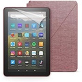 Fire HD 8 Essentials Bundle including Fire HD 8 Tablet (Plum, 32GB) Ad-Supported, Amazon Standing Case (Plum), and Nupro Clear Screen Protector