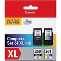 Canon PG-260 XL/CL-261 XL Value Pack, Compatible to TR7020, TS6420, and TS5320 Printers, Multi, Once Size (3706C005)