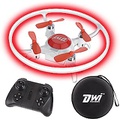 Dwi Dowellin 4.2 Inch Mini Drone for Kids with LED Lights Crash Proof One Key Take Off Landing Spin Flips RC Flying Toys Drones for Beginners Boys and Girls Adults Quadcopter, 2 Ba