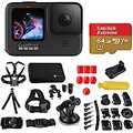 GoPro HERO9 Black, Sports and Action Camera Bundle with Froggi Accessory Kit, 64GB microSD Card, 1080p