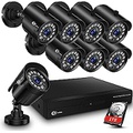 XVIM 8CH 1080P Wired Security Camera System with 1TB Hard Drive, 8pcs HD Outdoor Home Surveillance Cameras Night Vision Remote Access Motion Alert