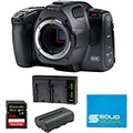 Blackmagic Design Pocket Cinema Camera 6K G2 Bundle ? Includes SanDisk Extreme Pro 64GB SDXC Card, Extra NP-F570 Battery, Dual Battery Charger, and SolidSignal Microfiber Cloth