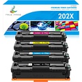 TRUE IMAGE Compatible Toner Cartridge Replacement for HP 202X CF500X CF500A 202A HP Color Pro MFP M281fdw M281cdw M254dw M281fdn 281fdw M254 M281 Toner Printer (Black Cyan Yellow M