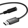 DUKABEL USB to 3.5mm Jack Audio Adapter, USB to Aux Cable with TRRS 4-Pole Mic-Supported USB to Headphone AUX Adapter Built-in Chip External Sound Card for PC PS4 PS5 and More [9.8