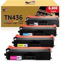 ONLYU Compatible Toner Cartridge Replacement for Brother TN436 TN431 TN433 for HL-L8360CDW MFC-L8900CDW HL-L8360CDWT HL-L8260CDW MFCL8610CDW MFCL9570CDW Printer (1Black,1Cyan,1Mage