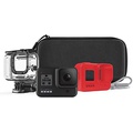GoPro Hero8 Black Bundle (Protective Housing, Red Sleeve + Lanyard, Carrying Case, Curved Adhesive Mount, Mounting Buckle, Thumb Screw, USB-C Cable) Black, CHDRB-803
