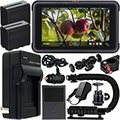 Atomos Ninja V 5 4K HDMI Recording Monitor with Power Bundle & Accessory Kit ? Includes: 2x Extended Life NP-F975 Batteries with Charger, Action Grip Stabilizer, Rotating Monitor M