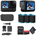 GoPro HERO10 (Hero 10) Black - Waterproof Action Camera with Front LCD and Touch Rear Screens, GP2 Engine, 5K HD Video, 23MP Photos, Live Streaming, 64GB Extreme Pro Card and 2 Ext