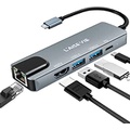 L'aise vie USB C Hub, 5 in 1 USB C 4K@32Hz HDMI Adapter with Ethernet Port, 100W Power Delivery PD Type C Charging Port, USB 3.0& 2.0 Ports Adapter Compatible for MacBook Pro, Chromebook, XPS