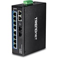 TRENDnet 10-Port Hardened Industrial Gigabit DIN-Rail Switch, 20Gbps Switching Capacity, DIN-Rail and Wall Mounts Included, Dual Redundant, Two RJ-45/SFP Ports, Lifetime Protection