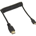 ATOMOS Micro HDMI to Full HDMI Cable, Curled, 11.8 inches (30 cm) (45 cm) Extension Compatible, ATOMCAB015