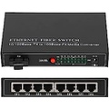 Hightseck Fast Ethernet Desktop Fiber Switch, 8 Ports Ethernet Unmanaged Switch, 100Mbps Home Network Hub, Office Ethernet Splitter Computer Networking Switches, Plug and Play(US)