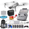 DJI Mini 2 Fly More Combo - Drone Quadcopter UAV - Ultralight and Foldable, with 12MP, 4K Camera, 31 Min Flight Time, (CP.MA.00000306.01) + 64GB Card + BackPack + Landing Pad + Cle