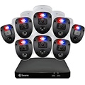 Swann Home DVR Enforcer Security Camera System with 1TB HDD, 8 Channel 8 Camera, 1080p Video, Indoor or Outdoor Wired Surveillance CCTV, Color Night Vision, Heat Motion Detection,