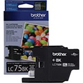 Brother Genuine High Yield Black Ink Cartridge, LC75BK, Replacement Black Ink, Page Yield Up to 600 Pages, LC75