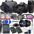 Canon Cameras Camera EOS 90D DSLR Camera Bundle with EF-S 18-55mm is STM Lens + EF 75-300mm III Lens + 0.43x Wide Angle Lens, 2.2X Telephoto Lens, 128GB Memory, 3pc Filter Kit + Deluxe Bag + Pro