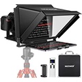 NEEWER X12 Aluminum Teleprompter with RT-110 Remote Control (Connected via Bluetooth on NEEWER Teleprompter App) & Carry Case, Compatible with iPad, iOS/Android Tablets, Smartphone