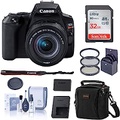 Canon EOS Rebel SL3 DSLR Camera with 18-55mm Lens (Black), Bundle with Bag, 32GB SD Card, Filter Pack, Cleaning Kit
