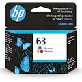 Original HP 63 Tri-color Ink Cartridge Works with HP DeskJet 1112, 2130, 3630 Series; HP ENVY 4510, 4520 Series; HP OfficeJet 3830, 4650, 5200 Series Eligible for Instant Ink F6U61