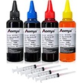 Aomya Ink Refill Kit 100ml for HP 61 60 62 63 564 920 901 902 932 933 934 940 950 951 952 94 95 96 Inkjet Printer Cartridges Refillable Ink Cartridges CIS CISS System 4 Color Set w