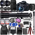 Canon EOS Rebel T7 DSLR Camera with 18-55mm is II Lens Bundle + Canon EF 75-300mm f/4-5.6 III Lens + 420-800mm HD Super Zoom Lens + 2X 64GB Cards + Filters + Flash + Monopod + Pro