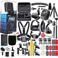 GoPro MAX 360 Waterproof Action Camera -with 50 Piece Accessory Kit ,Touch Screen - Spherical 5.6K30 HD Video - 16.6MP 360 Photos - 1080p Live Streaming Stabilization - All You Nee