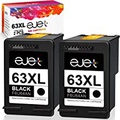 ejet Remanufactured 63XL Black Ink Replacement for HP 63XL Black Ink Cartridge, High Yield Work with OfficeJet 3830 4650 5255 Envy 4520 4512 4516 Deskjet 1112 3630 3634 3639 3632 2