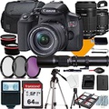 Canon EOS Rebel T8i Camera with 18-55mm EF-S 55-250mm f/4-5.6 is STM Lens+500mm f/8.0 Telephoto Lens for T-Mount+Commander Starter Kit+Lens Filters+CASE+64Memory Cards (18PC)