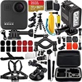 GoPro MAX 360 Action Camera with Premium Accessory Bundle ? Includes: SanDisk Extreme 32GB microSDHC Memory Card, Rechargeable Underwater LED Light, Protective Carrying Case & Much