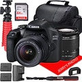 Jerry's Photo | Canon Intl Canon EOS 2000D (Rebel T7) DSLR Camera w/Canon EF-S 18-55mm F/3.5-5.6 III Zoom Lens + Case + 64GB SD Card + Spare Battery (14pc Bundle)