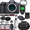 Canon EOS R5 Full Frame Mirrorless Camera (Body Only) Bundle + 128GB Memory Card + Accessories Including: TTL Flash, Extra Battery, Case, Tripod & More