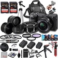 Sony a6400 Mirrorless Camera with 16-50mm Lens, 128GB Extreem Speed Memory,.43 Wide Angle & 2X Lenses, Case,Tripod, Filters, Hood, Grip,Spare Battery & Charger,Editing Software Kit