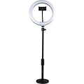 Gator 10-Inch LED Desktop Ring Light Stand with Phone Holder and Compact Weighted Base