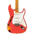 Fender Custom Shop 1956 Heavy Relic Thinline Stratocaster Electric Guitar Aged Olympic White Over Choc 2-Tone Sunburst