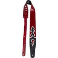 Perris 2.5 Premium Leather Guitar Strap - Black/Silver/Red Black/Silver/Red 41 to 56 in.