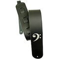 LM Products 3 Leather Bass Clef Embossed Bass Guitar Strap