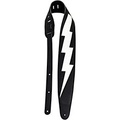 Perris 3.5 Padded Leather Guitar/Bass Strap Black with White Bolt 41 to 56 in.