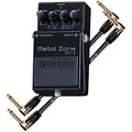 BOSS 30th Anniversary MT-2-3A Metal Zone Effects Pedal and Two 6 Jumper Cable Promo Pack Black