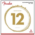 Fender 70L 80/20 Phosphore Bronze Acoustic Guitar Strings, Light Gauge 12-52 (3-Pack)