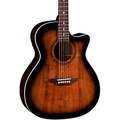 Luna Guitars Art Vintage Grand Auditorium Solid-Top Cutaway Acoustic-Electric Guitar Distressed Vintage Brownburst