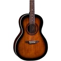 Luna Guitars Art Vintage Parlor Solid-Top Acoustic-Electric Guitar Distressed Vintage Brownburst