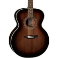 Luna Guitars Art Vintage Solid Top Jumbo Acoustic/Electric Guitar Distressed Vintage Brownburst