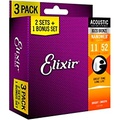 Elixir BONUS PACK! 80/20 Bronze Custom Light Acoustic Guitar Strings With NANOWEB Coating