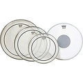 Remo Clear Pinstripe Standard Pro Pack with Free 14 in. Coated Emperor X Reverse Black Dot Snare Drum Head