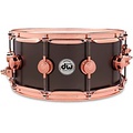 DW Collectors Series 14x6.5 Satin Black Over Brass Snare Drum With Copper Hardware 14 x 6.5 in. Satin Black Over Brass w/Copper Hardware
