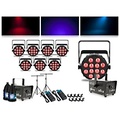 Chauvet Complete Lighting Package with Eight SlimPAR T12 BT and Two Hurricane 700 Fog Machines