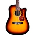 Guild D-2612CE Deluxe 12-String Cutaway Acoustic-Electric Guitar Antique Sunburst