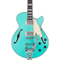 DAngelico Deluxe SS Semi-Hollow Electric Guitar With DAngelico Shield Tremolo Matte Surf Green