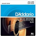 DAddario EJ11 80/20 Bronze Light Acoustic Guitar Strings